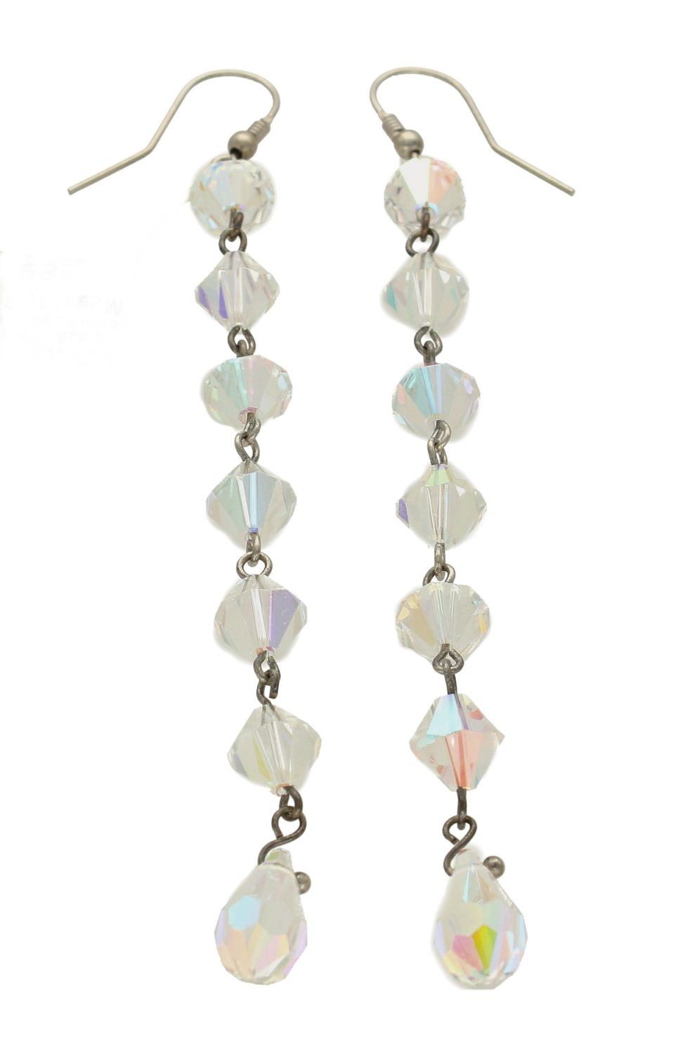 Kolczyki srebrne wiszące Swarovski 11 cm. Kolczyki Swarovski element w opalizującym kolorze KR 493-1 wykonana ze srebra próby 925 oraz ekskluzywnych kryształów Swarovski® crystals..jpg